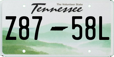 TN license plate Z8758L