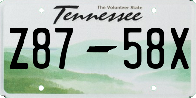 TN license plate Z8758X
