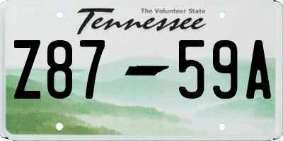 TN license plate Z8759A