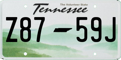 TN license plate Z8759J