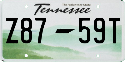 TN license plate Z8759T