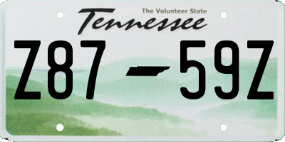 TN license plate Z8759Z