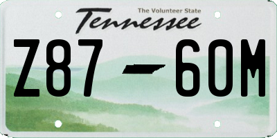 TN license plate Z8760M
