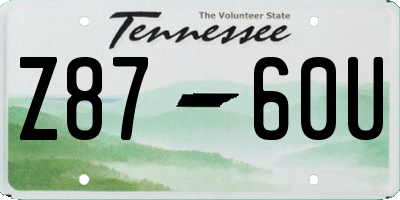 TN license plate Z8760U