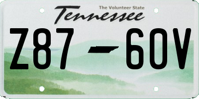 TN license plate Z8760V