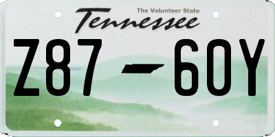 TN license plate Z8760Y
