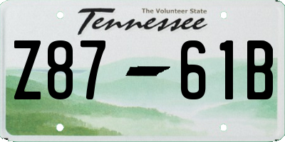 TN license plate Z8761B