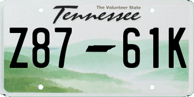 TN license plate Z8761K