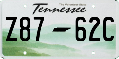 TN license plate Z8762C