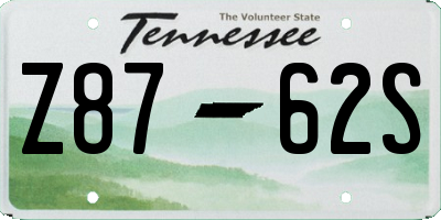 TN license plate Z8762S