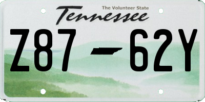 TN license plate Z8762Y