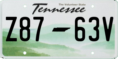 TN license plate Z8763V