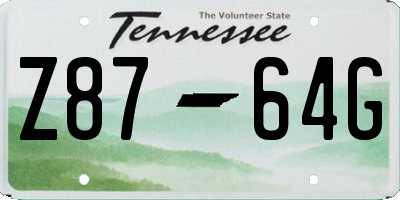 TN license plate Z8764G