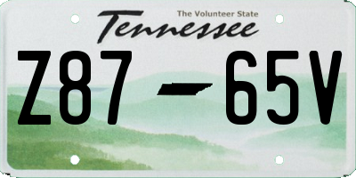 TN license plate Z8765V