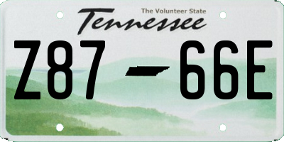 TN license plate Z8766E