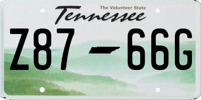 TN license plate Z8766G