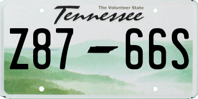 TN license plate Z8766S