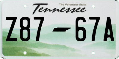TN license plate Z8767A