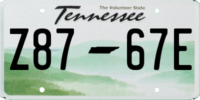 TN license plate Z8767E