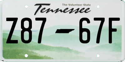 TN license plate Z8767F