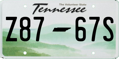 TN license plate Z8767S