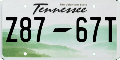 TN license plate Z8767T