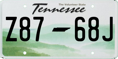 TN license plate Z8768J