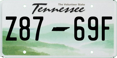 TN license plate Z8769F