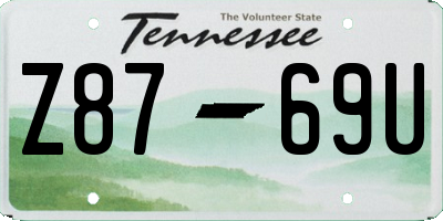 TN license plate Z8769U