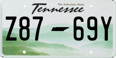 TN license plate Z8769Y