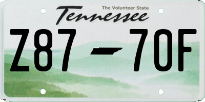 TN license plate Z8770F