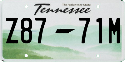 TN license plate Z8771M