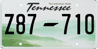 TN license plate Z8771O