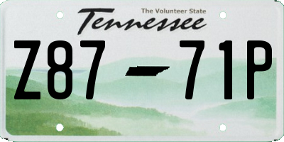 TN license plate Z8771P