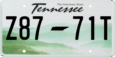TN license plate Z8771T