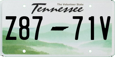 TN license plate Z8771V