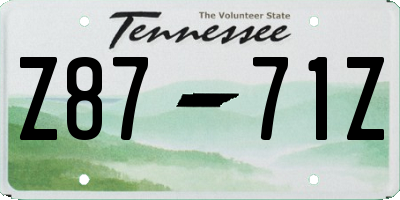 TN license plate Z8771Z