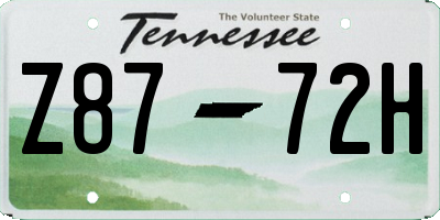 TN license plate Z8772H