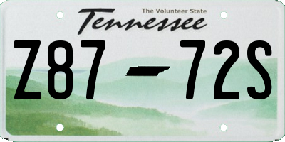 TN license plate Z8772S