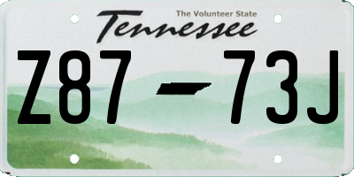 TN license plate Z8773J