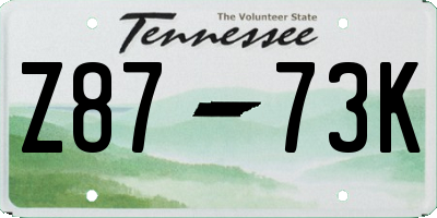 TN license plate Z8773K