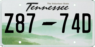 TN license plate Z8774D