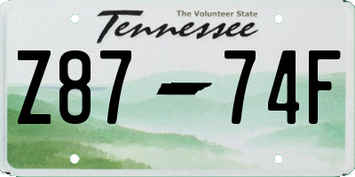 TN license plate Z8774F