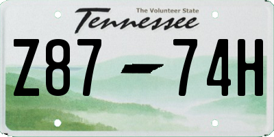 TN license plate Z8774H