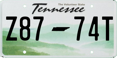 TN license plate Z8774T