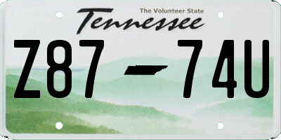 TN license plate Z8774U