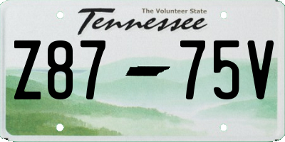 TN license plate Z8775V