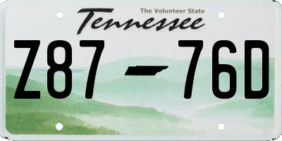 TN license plate Z8776D