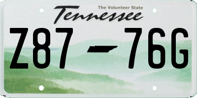 TN license plate Z8776G