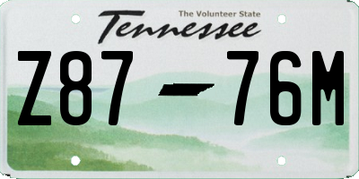 TN license plate Z8776M